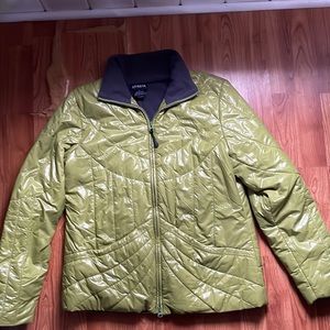ECO-FRIENDLY RARE Chartreuse Lime Athleta Puffer Jacket Size Large.